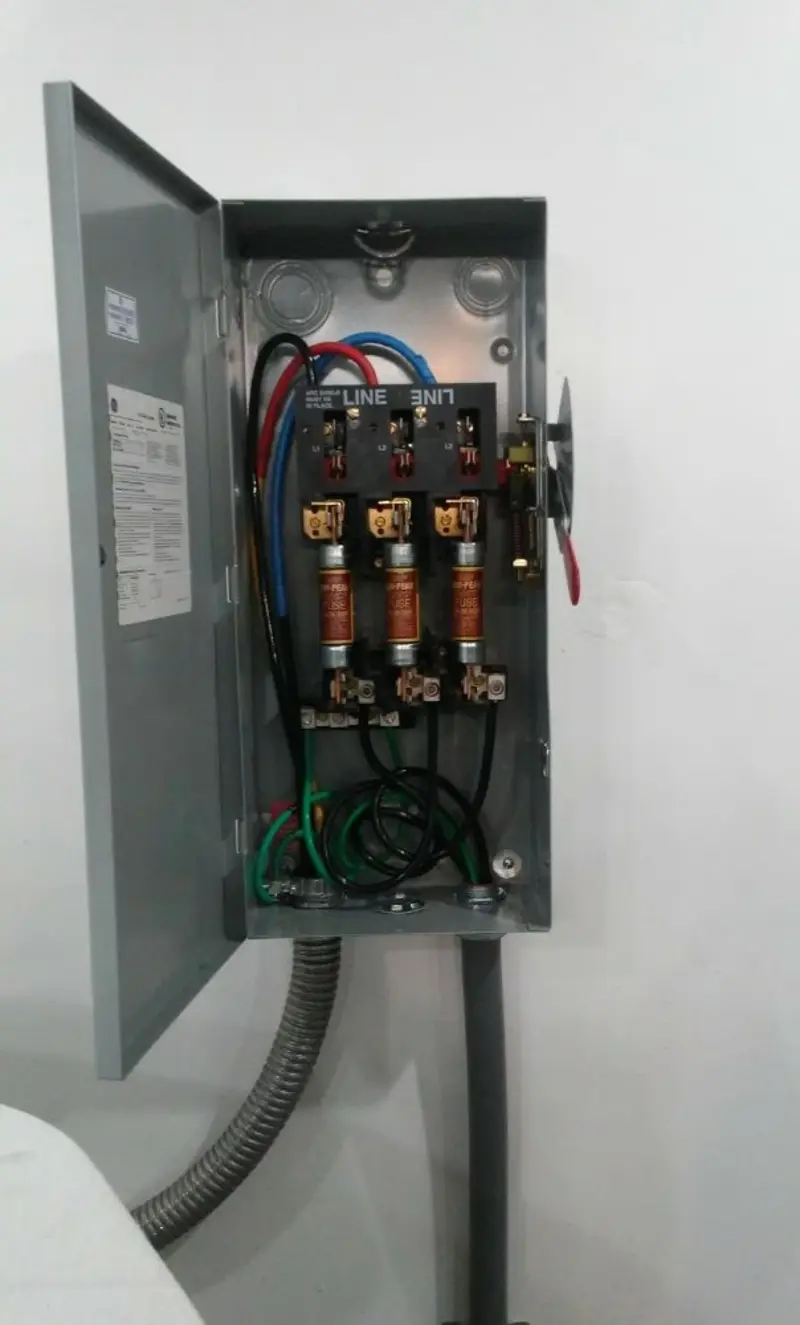 Three-phase disconnect switch installed for Electrical Wiring & Rewiring in Marshall